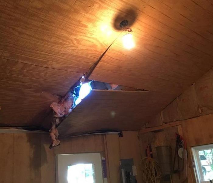 Hole in Ceiling of Cabin